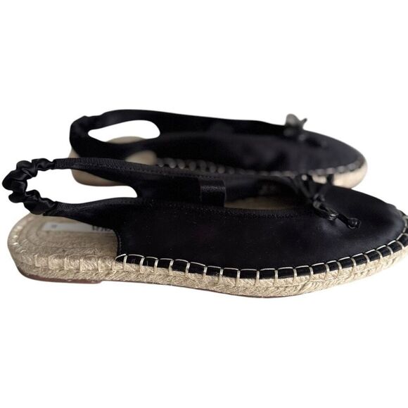 Zara Balletcore Bow Espadrilles Flats Black Size 37 - Picture 3 of 9